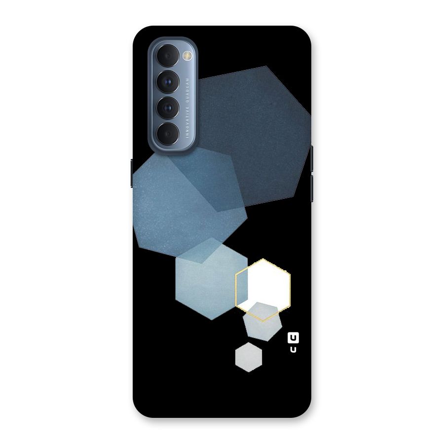 Shades Of Blue Shapes Back Case for Reno4 Pro