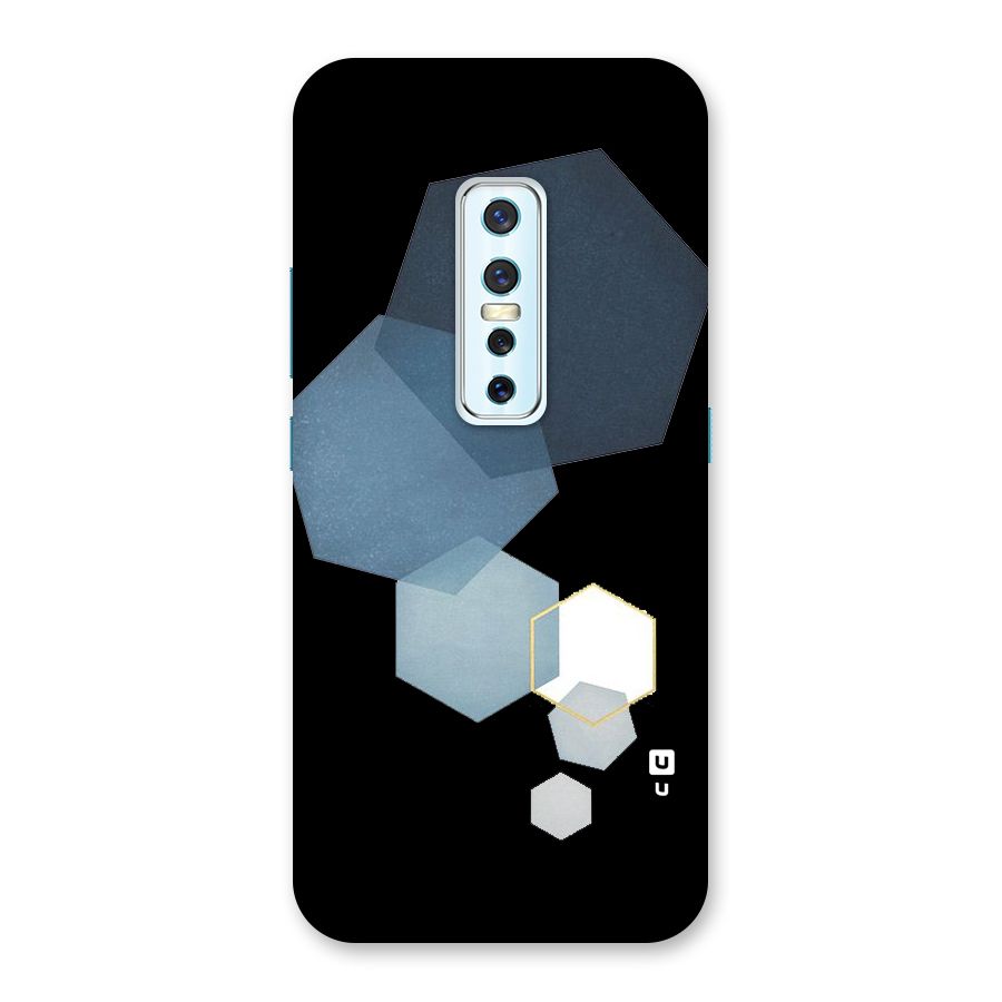Shades Of Blue Shapes Back Case for Vivo V17 Pro
