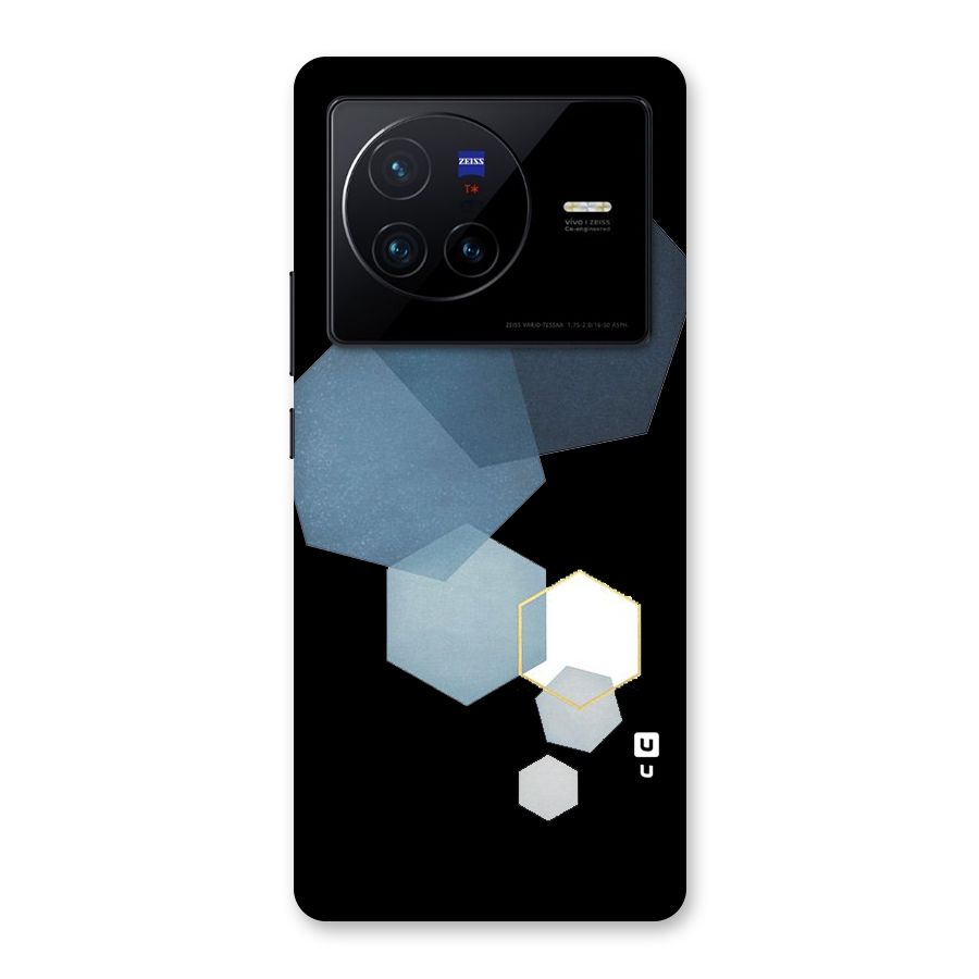 Shades Of Blue Shapes Back Case for Vivo X80