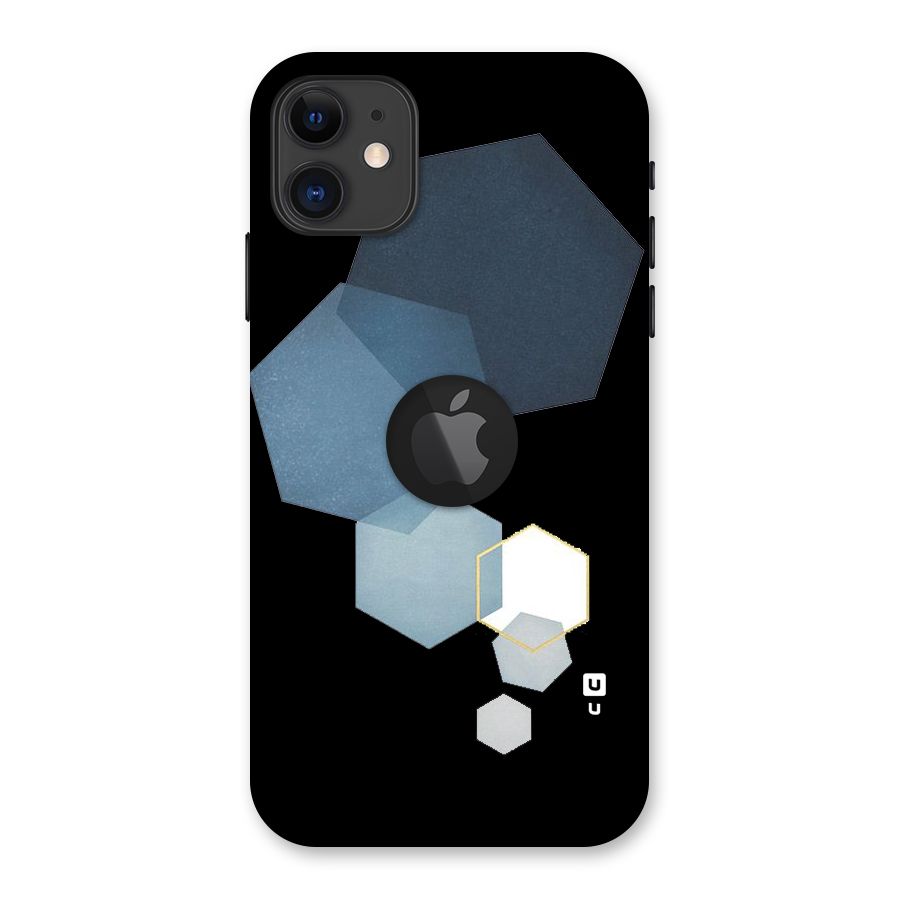 Shades Of Blue Shapes Back Case for iPhone 11 Logo Cut