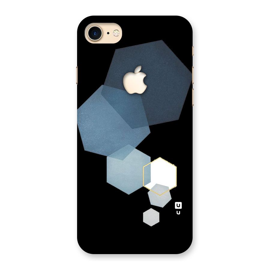 Shades Of Blue Shapes Back Case for iPhone 7 Apple Cut