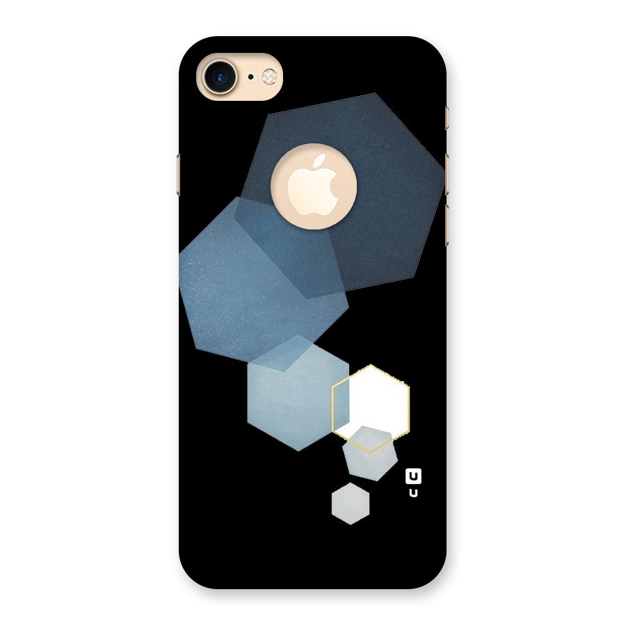 Shades Of Blue Shapes Back Case for iPhone 7 Logo Cut