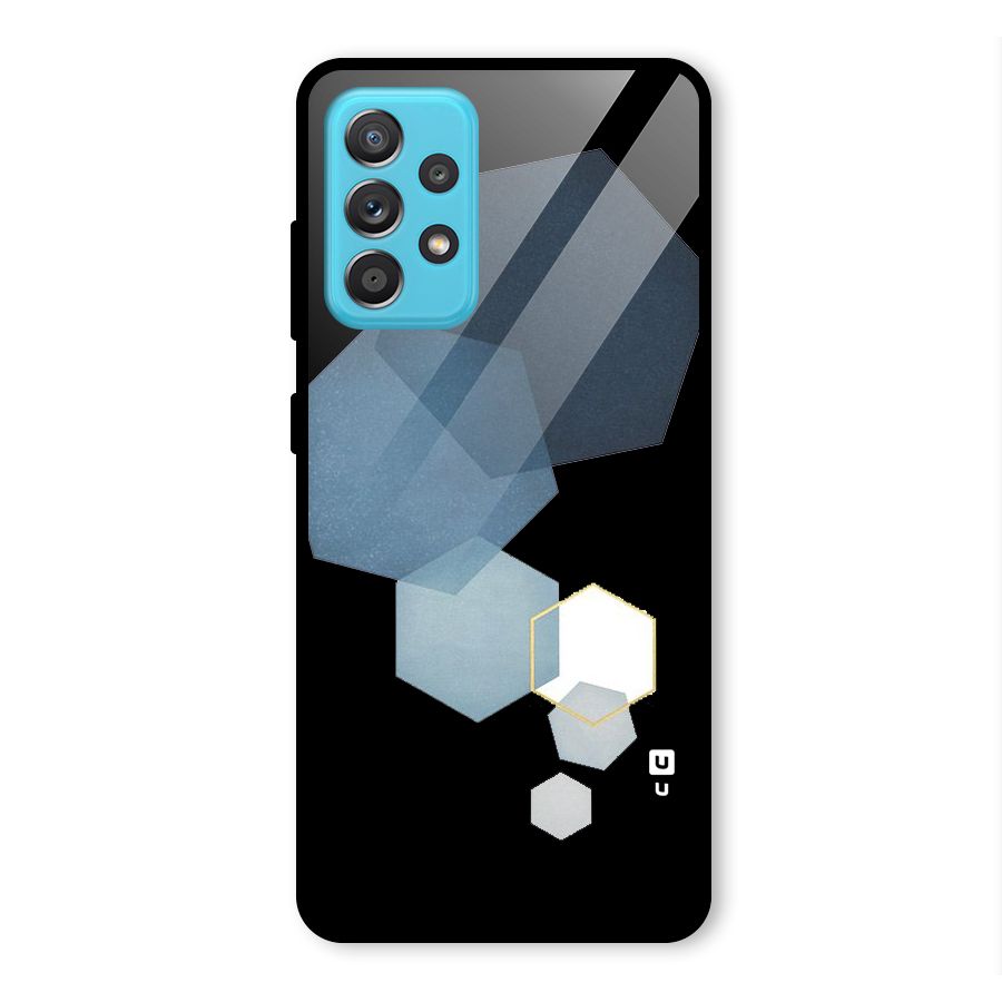 Shades Of Blue Shapes Glass Back Case for Galaxy A52