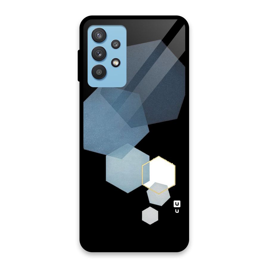 Shades Of Blue Shapes Glass Back Case for Galaxy M32 5G