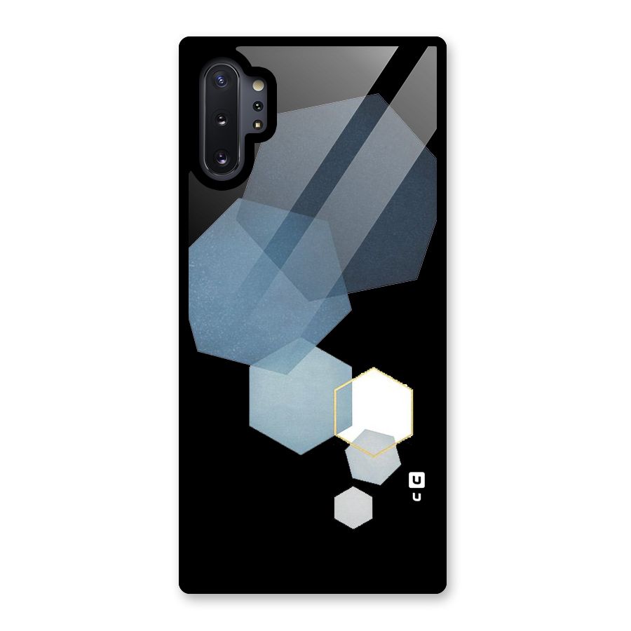 Shades Of Blue Shapes Glass Back Case for Galaxy Note 10 Plus