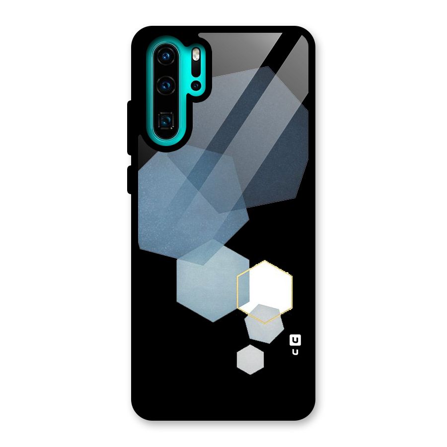 Shades Of Blue Shapes Glass Back Case for Huawei P30 Pro