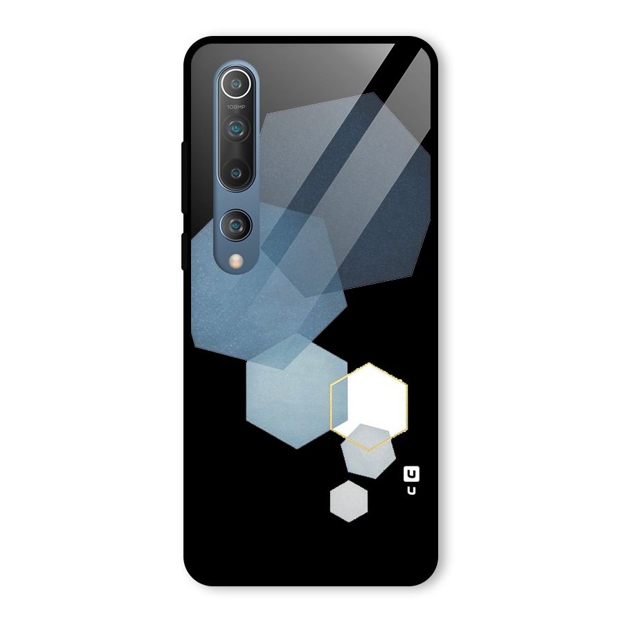 Shades Of Blue Shapes Glass Back Case for Mi 10