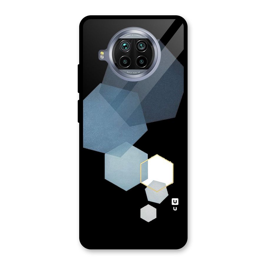 Shades Of Blue Shapes Glass Back Case for Mi 10i