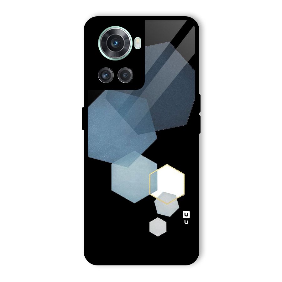 Shades Of Blue Shapes Glass Back Case for OnePlus 10R