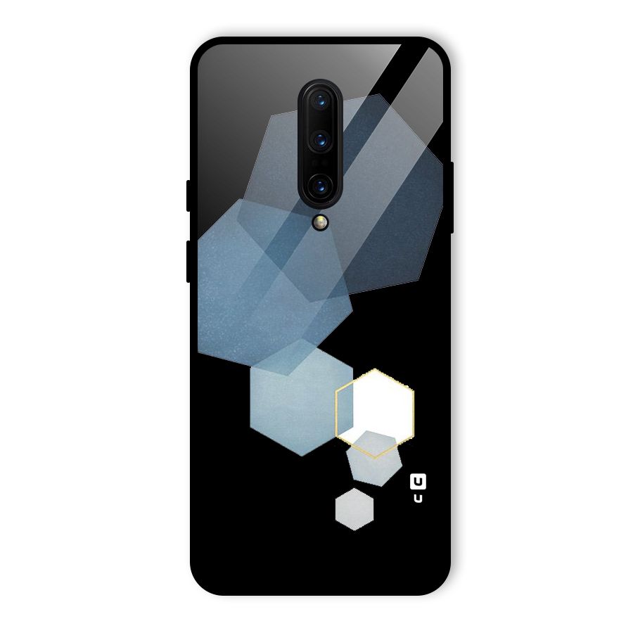 Shades Of Blue Shapes Glass Back Case for OnePlus 7 Pro