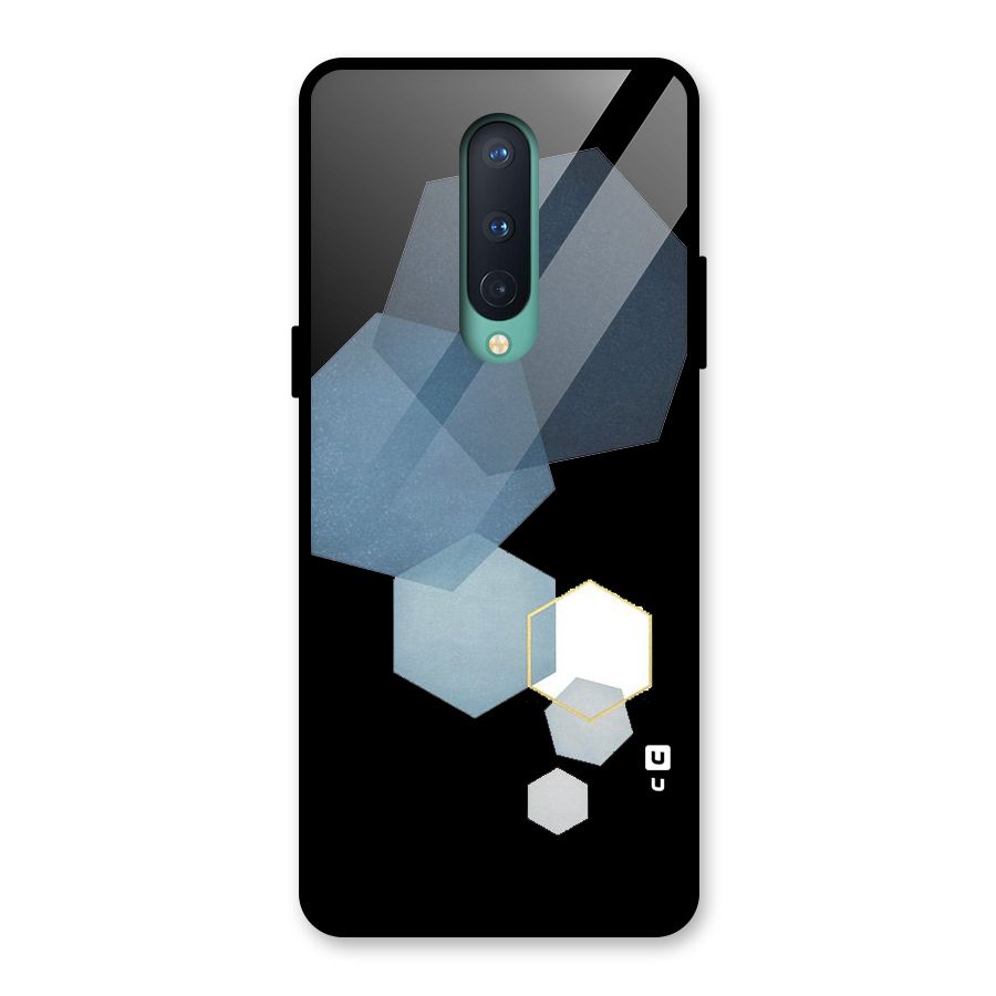 Shades Of Blue Shapes Glass Back Case for OnePlus 8