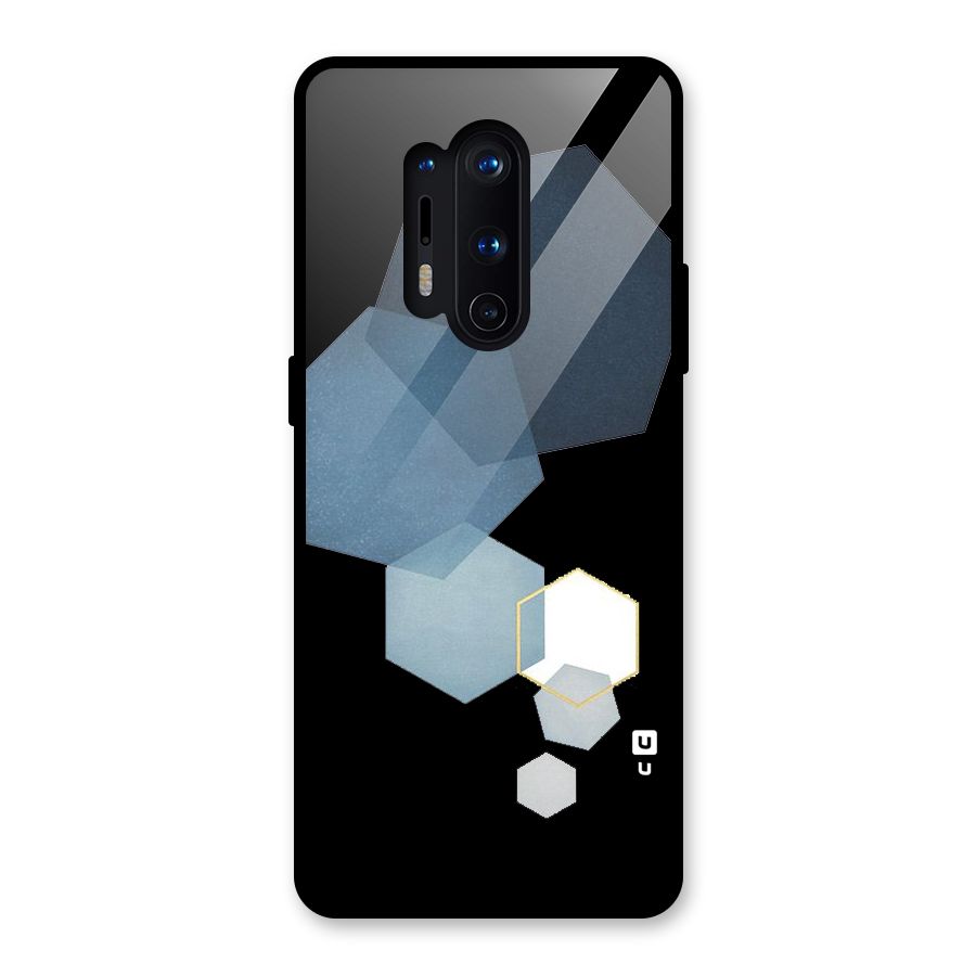 Shades Of Blue Shapes Glass Back Case for OnePlus 8 Pro