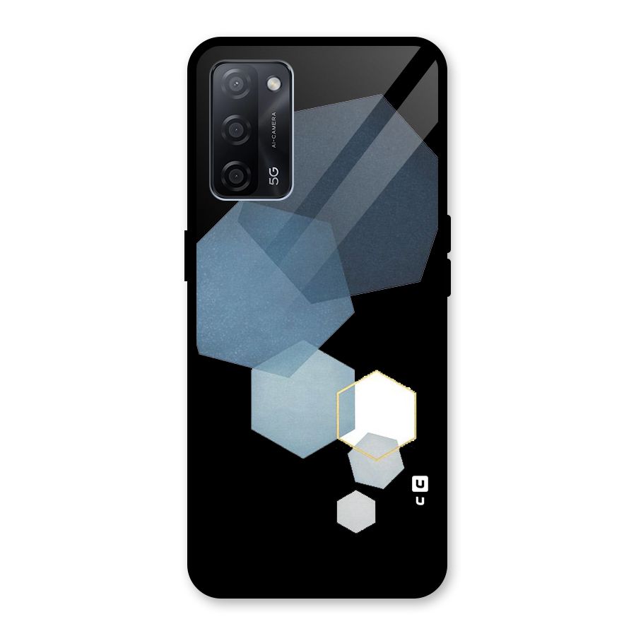 Shades Of Blue Shapes Glass Back Case for Oppo A53s 5G