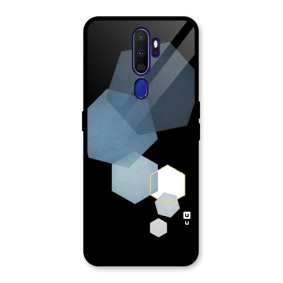 Shades Of Blue Shapes Glass Back Case for Oppo A9 (2020)