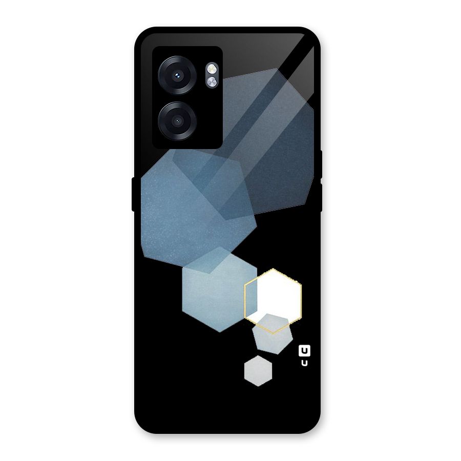 Shades Of Blue Shapes Glass Back Case for Oppo K10 (5G)