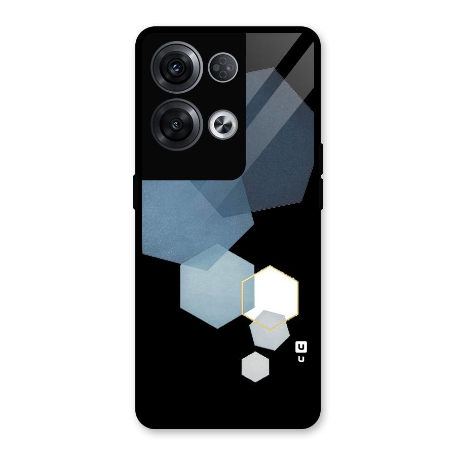 Shades Of Blue Shapes Glass Back Case for Oppo Reno8 Pro 5G