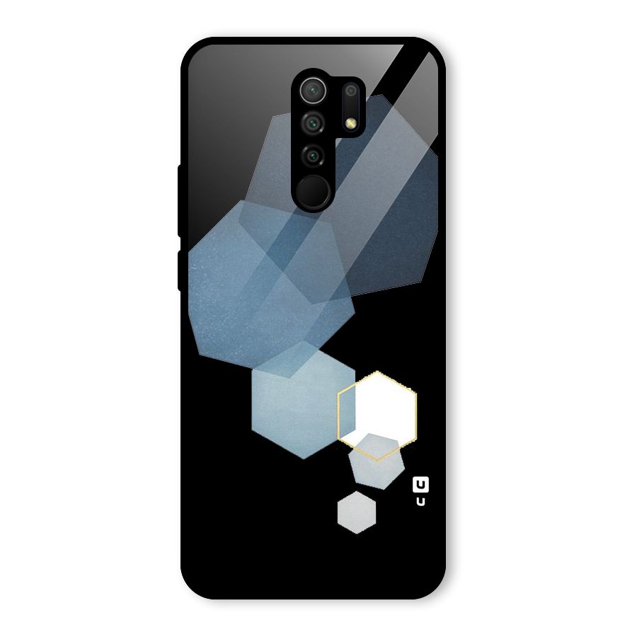 Shades Of Blue Shapes Glass Back Case for Poco M2