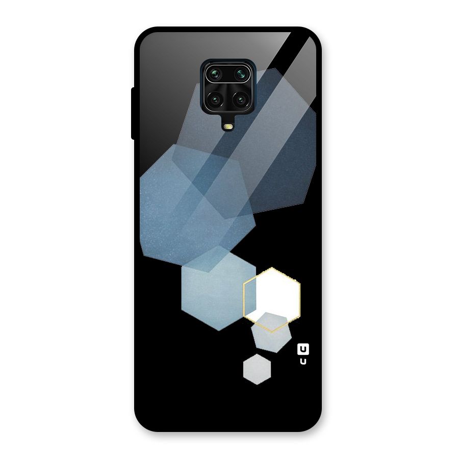 Shades Of Blue Shapes Glass Back Case for Poco M2 Pro