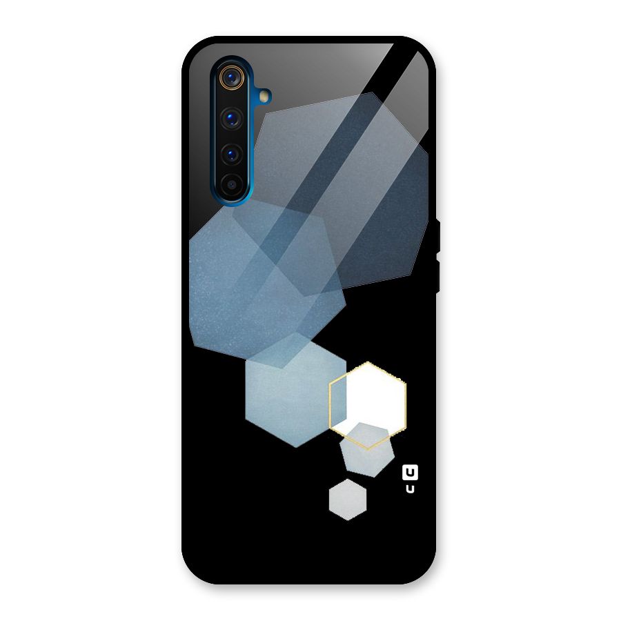 Shades Of Blue Shapes Glass Back Case for Realme 6 Pro