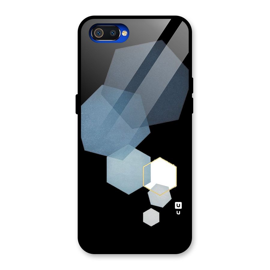 Shades Of Blue Shapes Glass Back Case for Realme C2