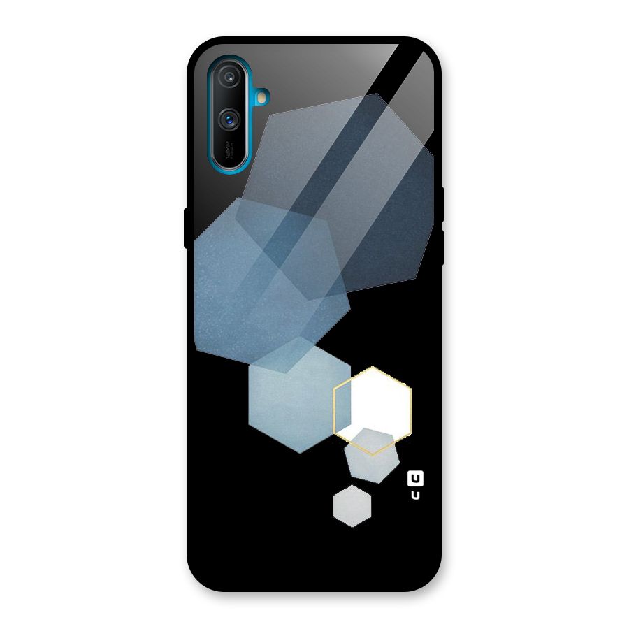 Shades Of Blue Shapes Glass Back Case for Realme C3