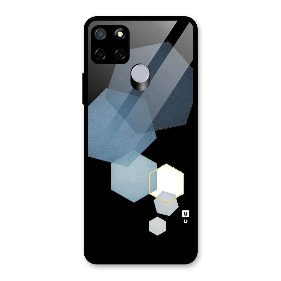 Shades Of Blue Shapes Glass Back Case for Realme Narzo 20