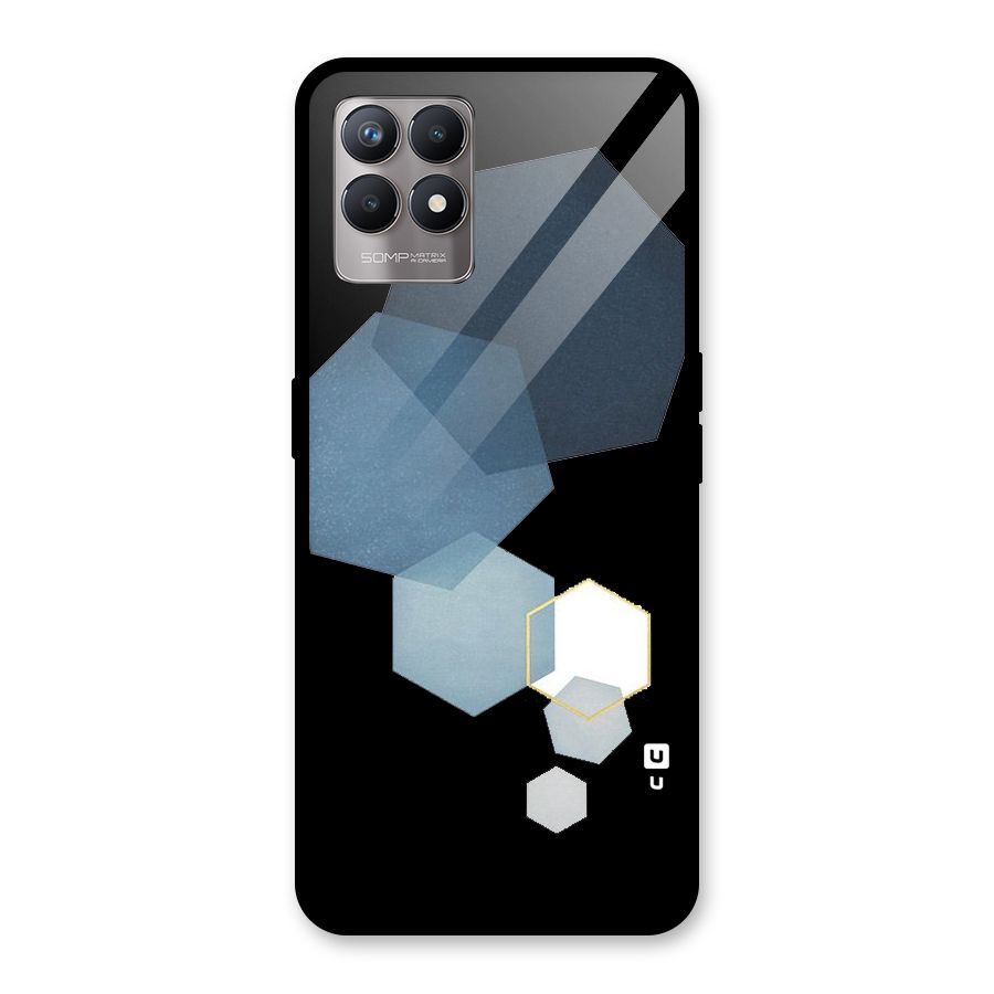 Shades Of Blue Shapes Glass Back Case for Realme Narzo 50