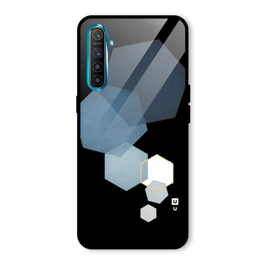 Shades Of Blue Shapes Glass Back Case for Realme XT