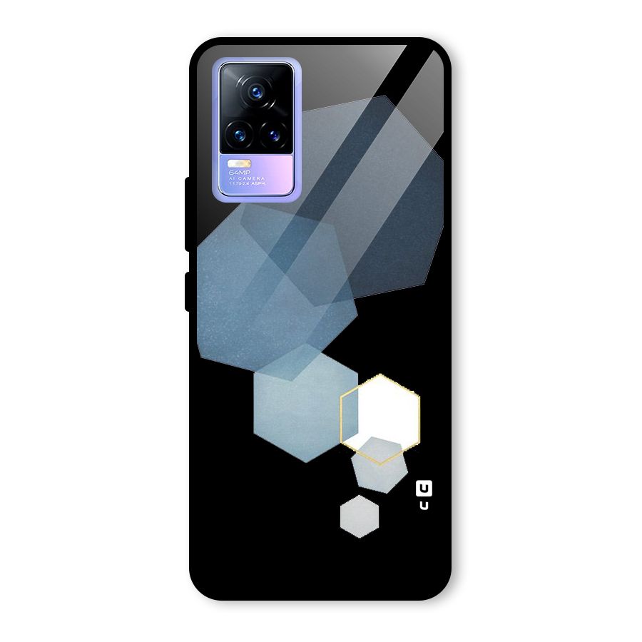 Shades Of Blue Shapes Glass Back Case for Vivo Y73