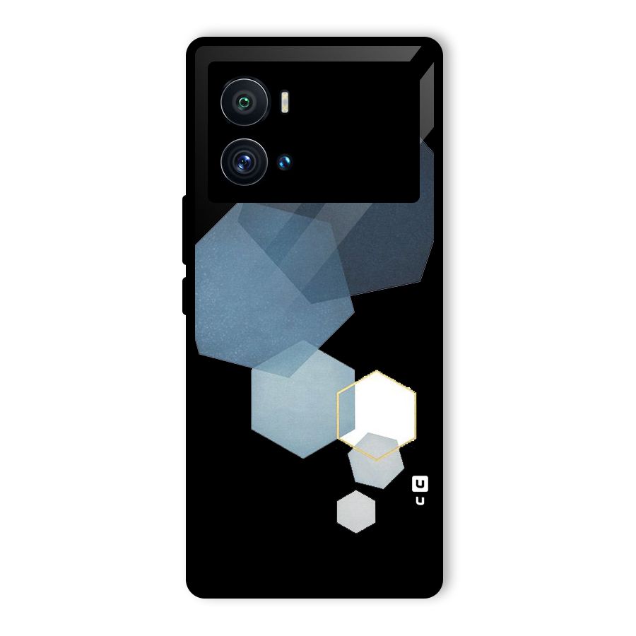 Shades Of Blue Shapes Glass Back Case for Vivo iQOO 9 Pro
