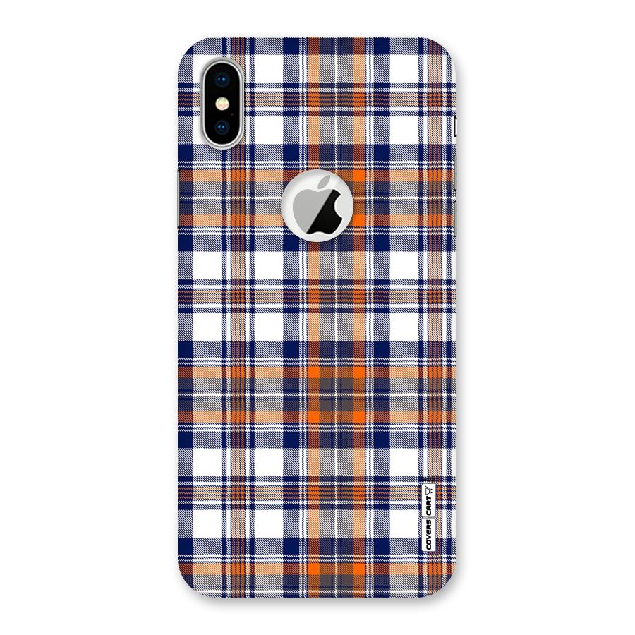 Shades Of Check Back Case for iPhone XS Logo Cut