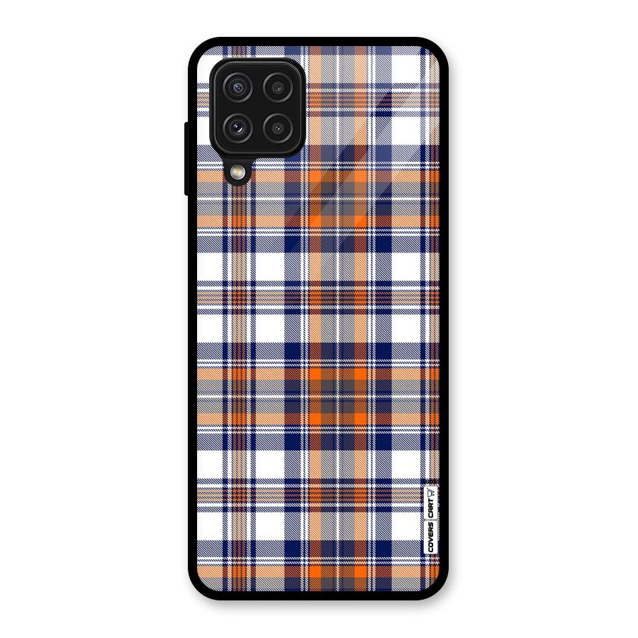 Shades Of Check Glass Back Case for Galaxy A22 4G