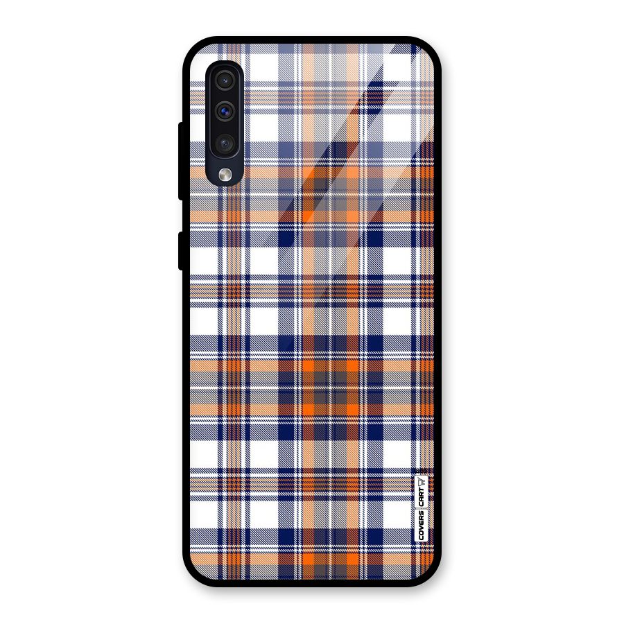 Shades Of Check Glass Back Case for Galaxy A50