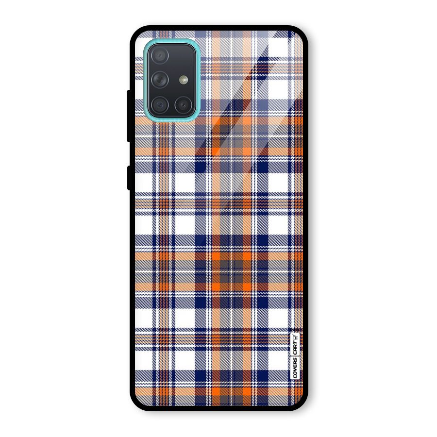 Shades Of Check Glass Back Case for Galaxy A71