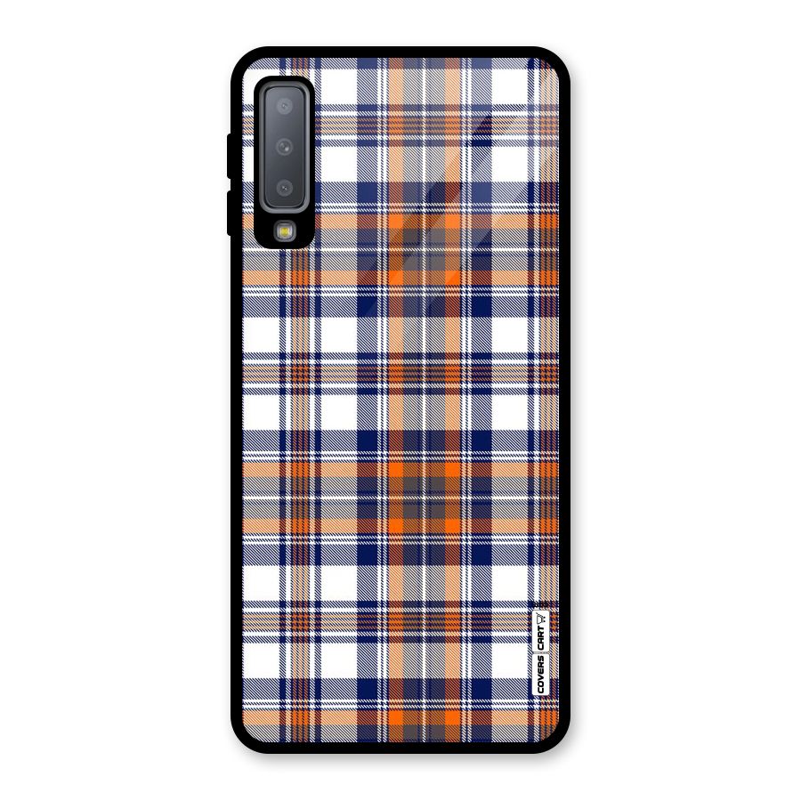 Shades Of Check Glass Back Case for Galaxy A7 (2018)