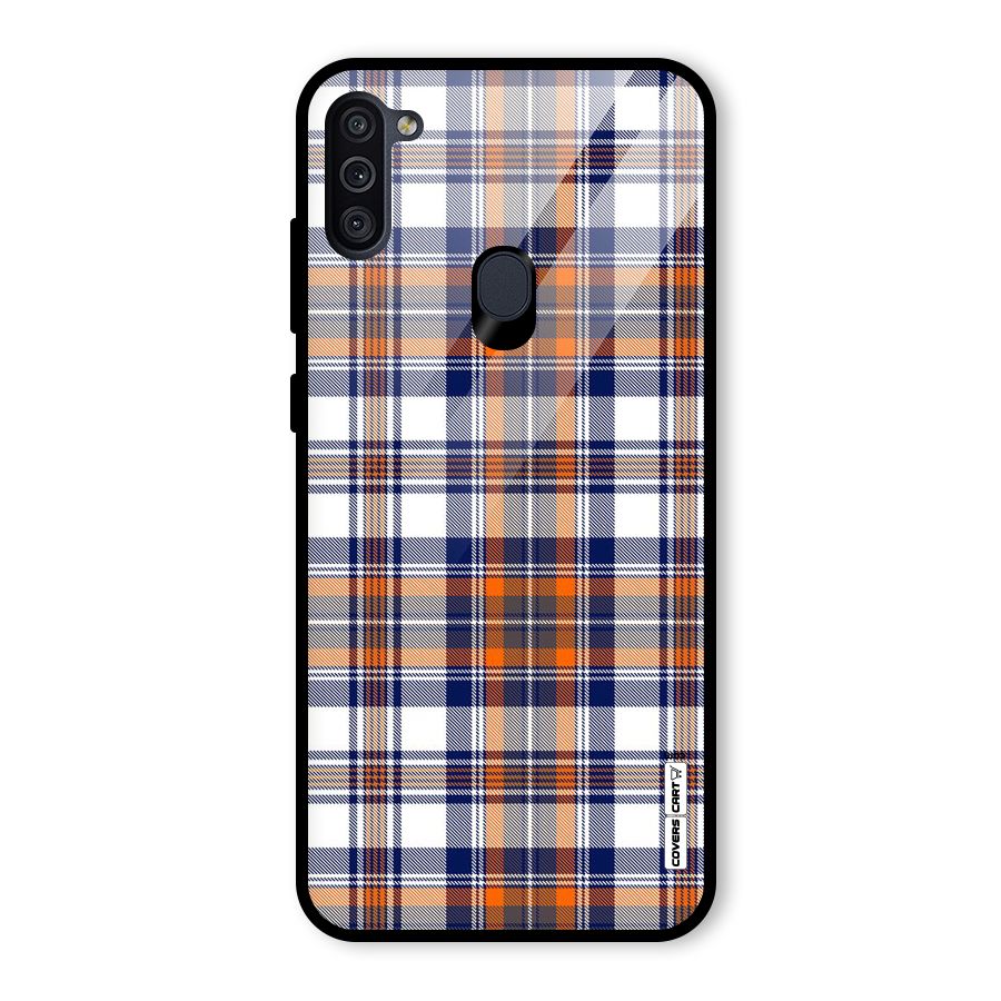 Shades Of Check Glass Back Case for Galaxy M11