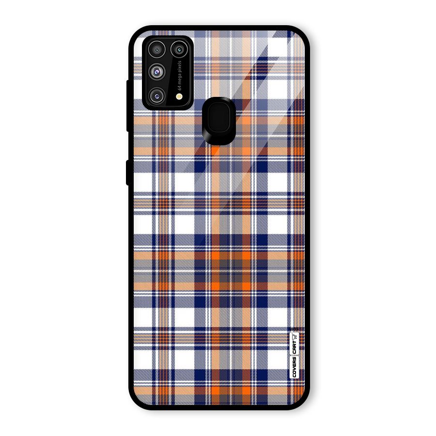 Shades Of Check Glass Back Case for Galaxy M31