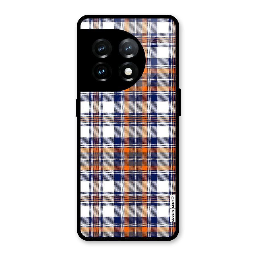 Shades Of Check Glass Back Case for OnePlus 11