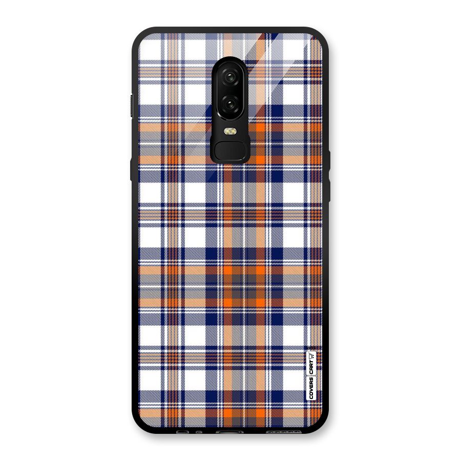 Shades Of Check Glass Back Case for OnePlus 6