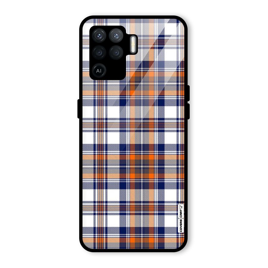 Shades Of Check Glass Back Case for Oppo F19 Pro