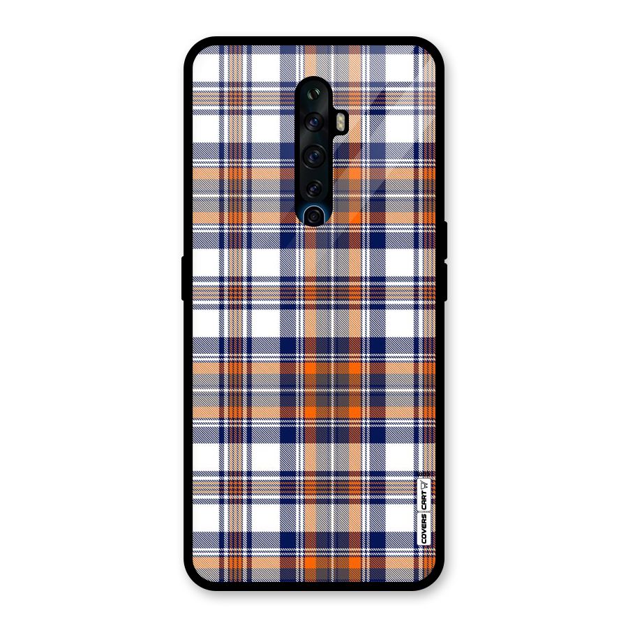 Shades Of Check Glass Back Case for Oppo Reno2 F