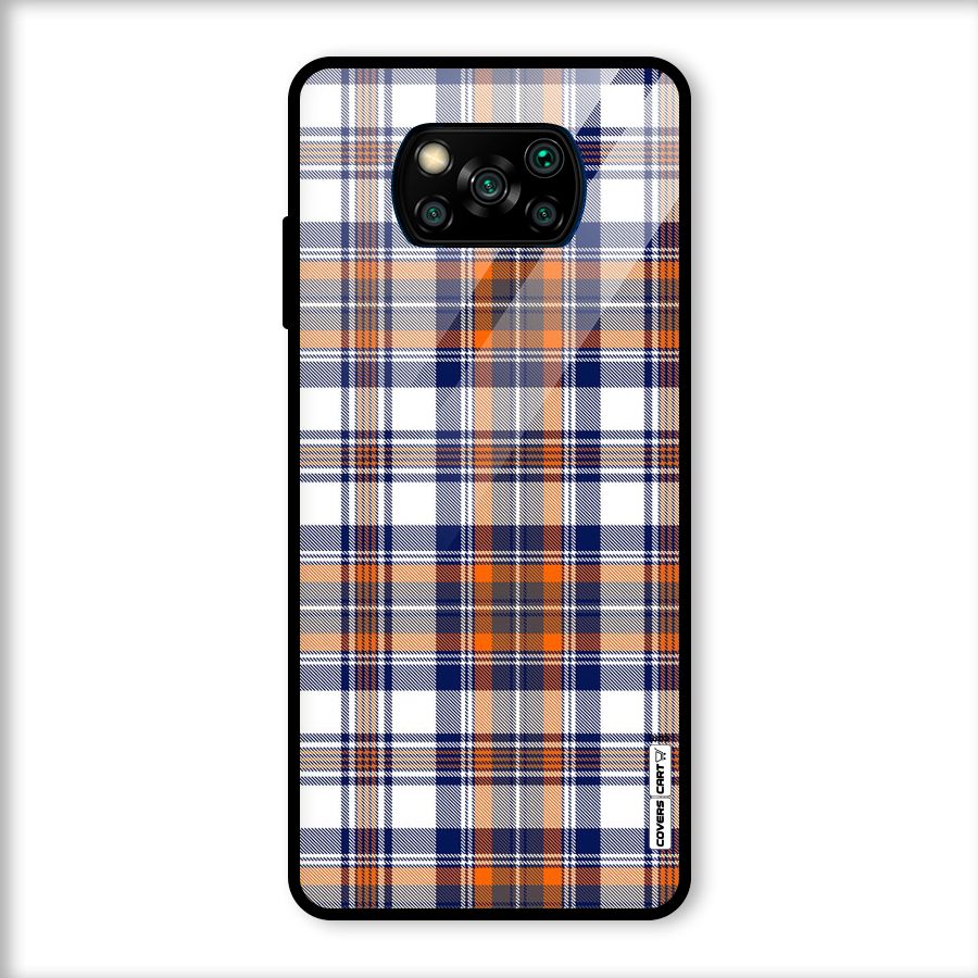 Shades Of Check Glass Back Case for Poco X3