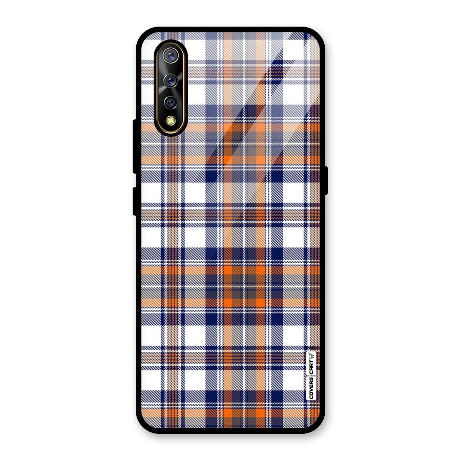 Shades Of Check Glass Back Case for Vivo S1