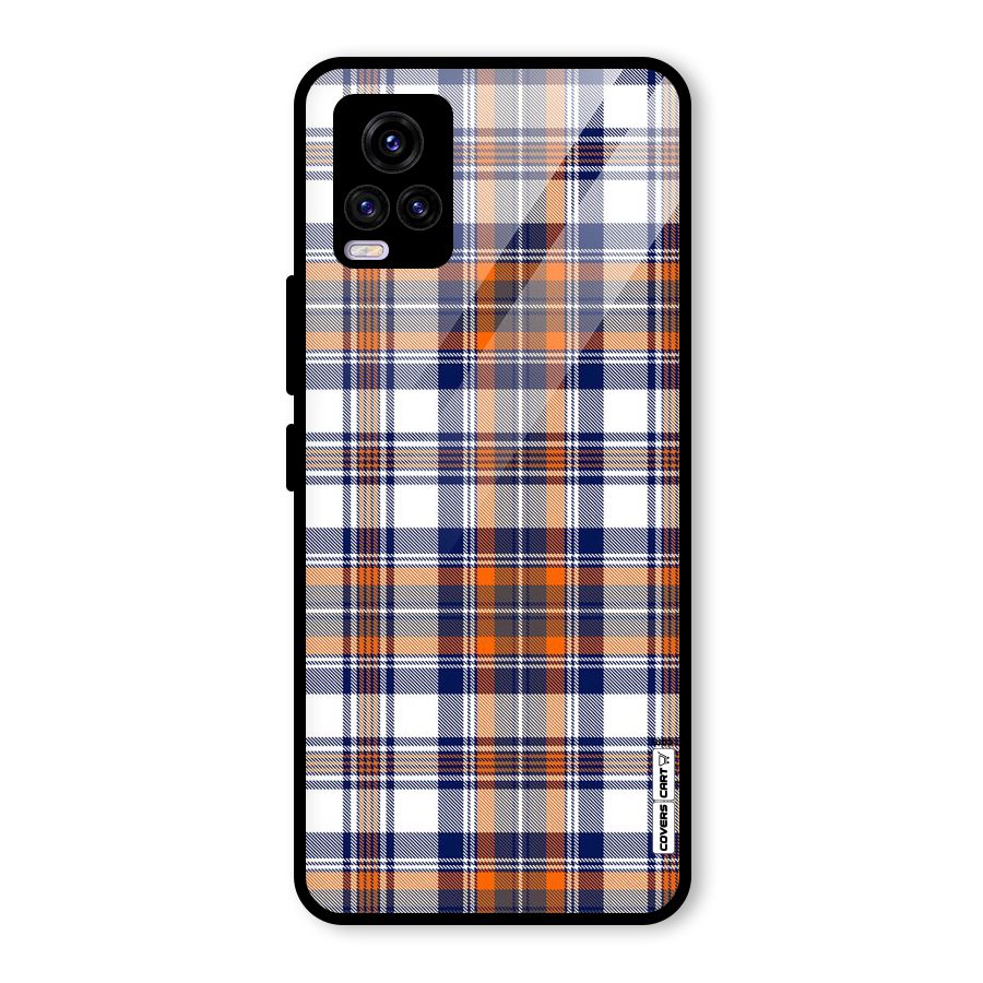 Shades Of Check Glass Back Case for Vivo V20
