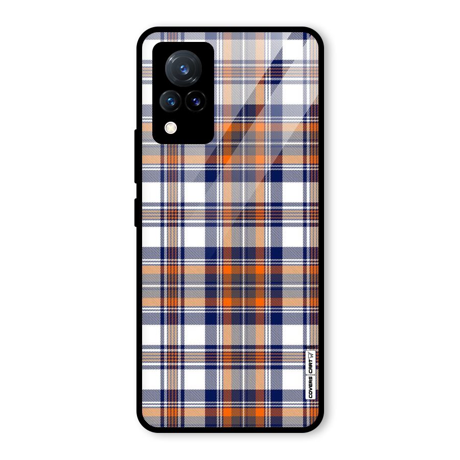 Shades Of Check Glass Back Case for Vivo V21 5G