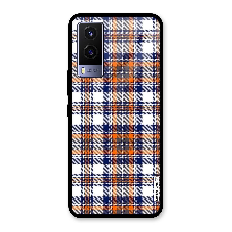 Shades Of Check Glass Back Case for Vivo V21e 5G