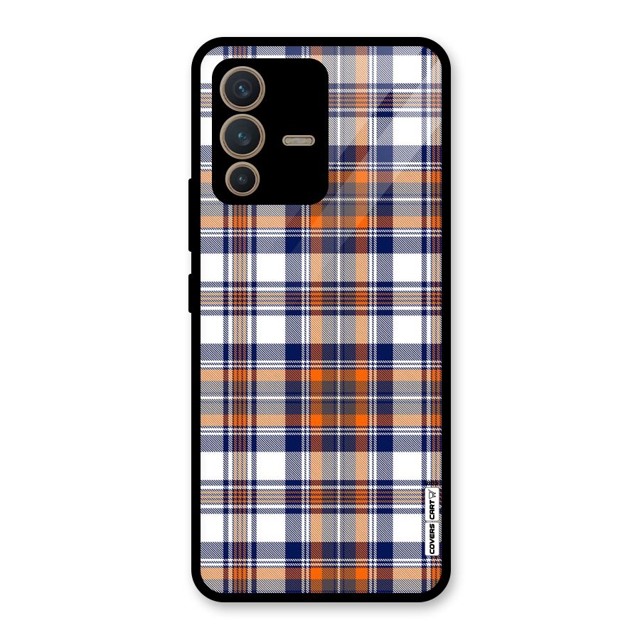 Shades Of Check Glass Back Case for Vivo V23 5G