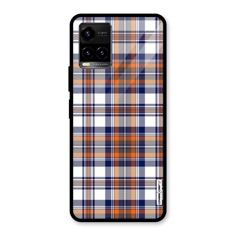 Shades Of Check Glass Back Case for Vivo Y21T