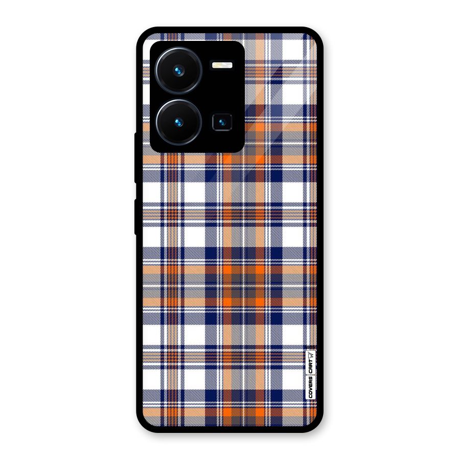 Shades Of Check Glass Back Case for Vivo Y35