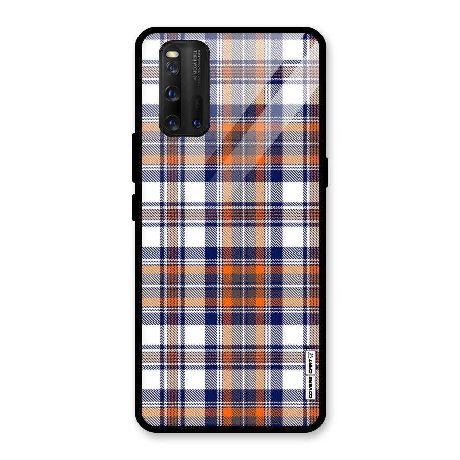 Shades Of Check Glass Back Case for Vivo iQOO 3